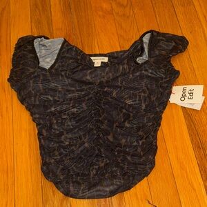 Nordstrom Black Ruched Blouse